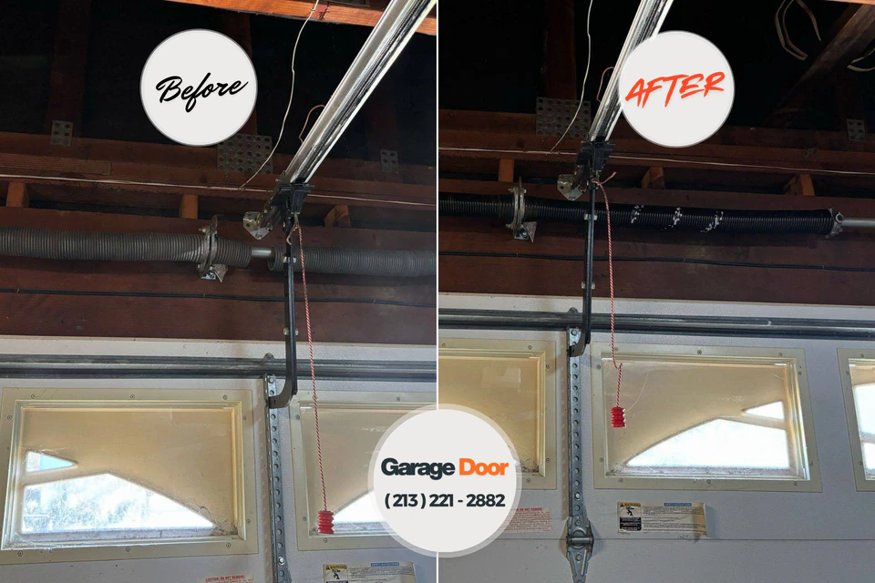 Before and after: garage door repair Hot Springs, AR